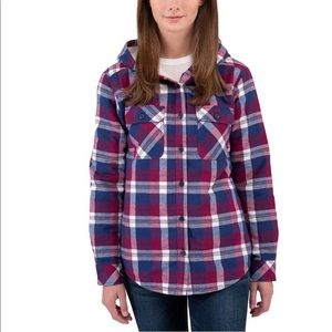 Boston Traders Plush Lined Flannel Hoodie Jacket